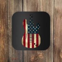 Funny 4th Of July American Flag Guitar Patriotic Gift Coaster thumb 0