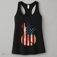 Funny 4th Of July American Flag Guitar Patriotic Gift Women's Tank Top thumb 3