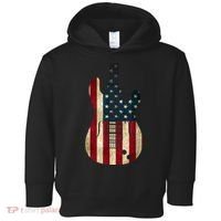 Funny 4th Of July American Flag Guitar Patriotic Gift Toddler Hoodie thumb 0