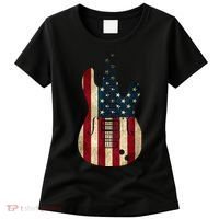 Funny 4th Of July American Flag Guitar Patriotic Gift Women's T-Shirt thumb 0
