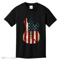 Funny 4th Of July American Flag Guitar Patriotic Gift Kids T-Shirt thumb 0