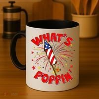 Funny 4th Of July What's Poppin Fireworks Rocket Coffee Mug thumb 4