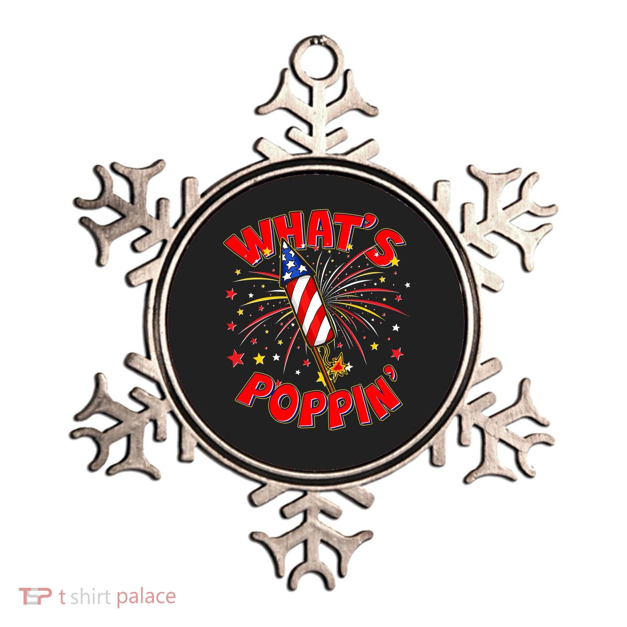 Funny 4th Of July What's Poppin Fireworks Rocket Ornament