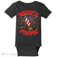 Funny 4th Of July What's Poppin Fireworks Rocket Baby Bodysuit thumb 0