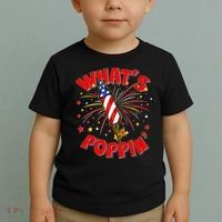 Funny 4th Of July What's Poppin Fireworks Rocket Toddler T-Shirt thumb 2