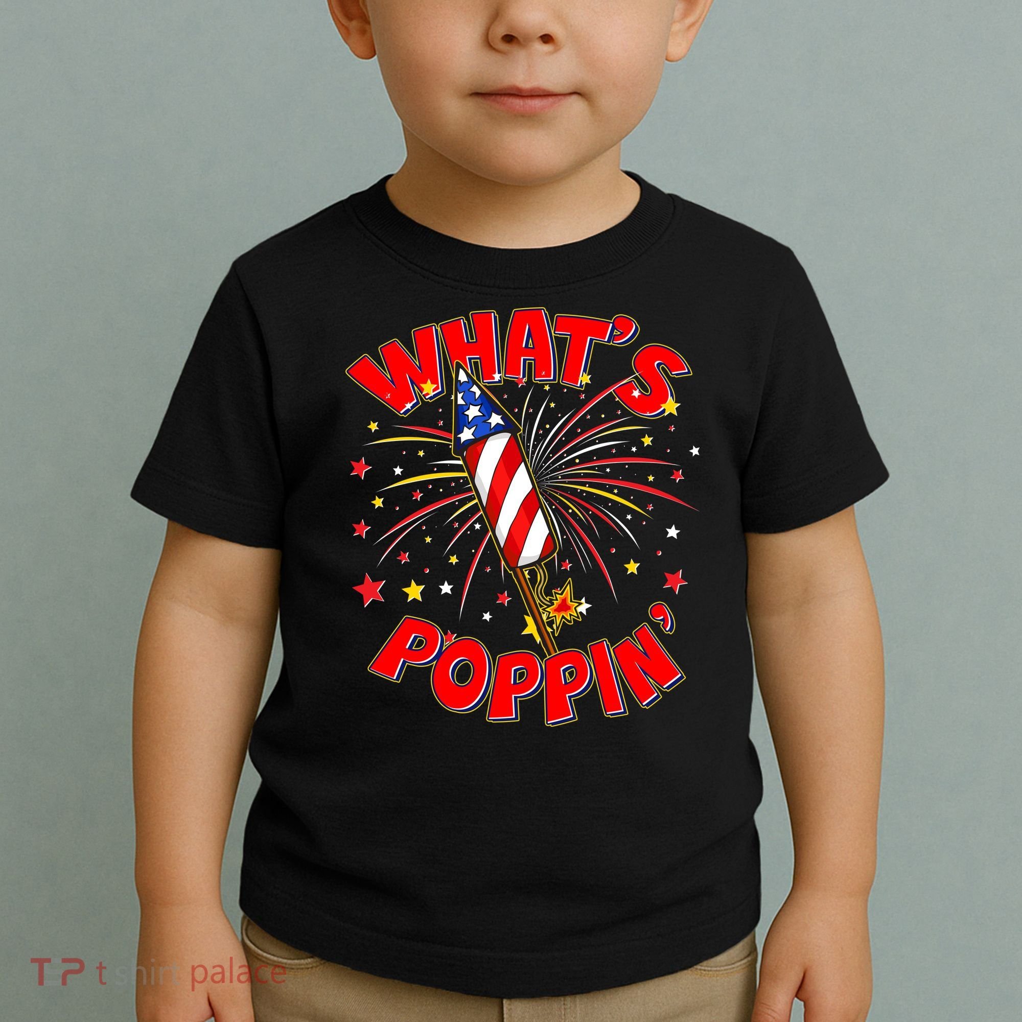 Funny 4th Of July What's Poppin Fireworks Rocket Toddler T-Shirt