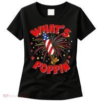Funny 4th Of July What's Poppin Fireworks Rocket Women's T-Shirt thumb 0
