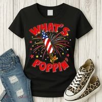 Funny 4th Of July What's Poppin Fireworks Rocket Women's T-Shirt thumb 3