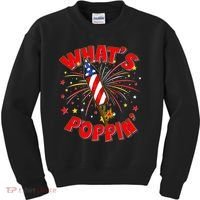 Funny 4th Of July What's Poppin Fireworks Rocket Kids Sweatshirt thumb 0
