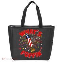 Funny 4th Of July What's Poppin Fireworks Rocket Tote Bag thumb 0