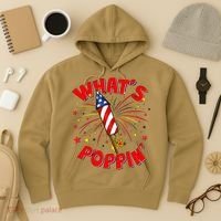 Funny 4th Of July What's Poppin Fireworks Rocket Hoodie thumb 3