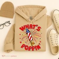 Funny 4th Of July What's Poppin Fireworks Rocket Hoodie thumb 4