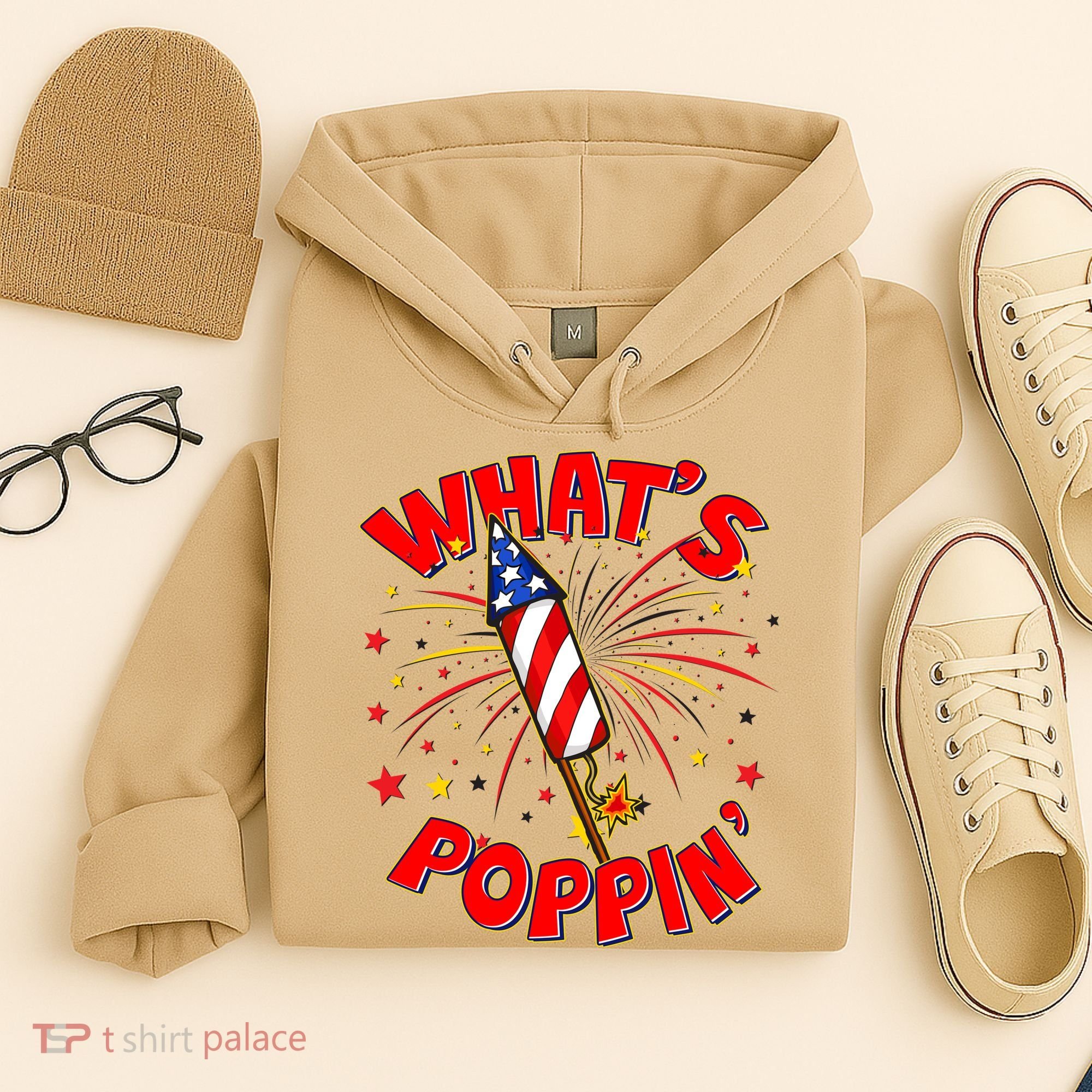 Funny 4th Of July What's Poppin Fireworks Rocket Hoodie