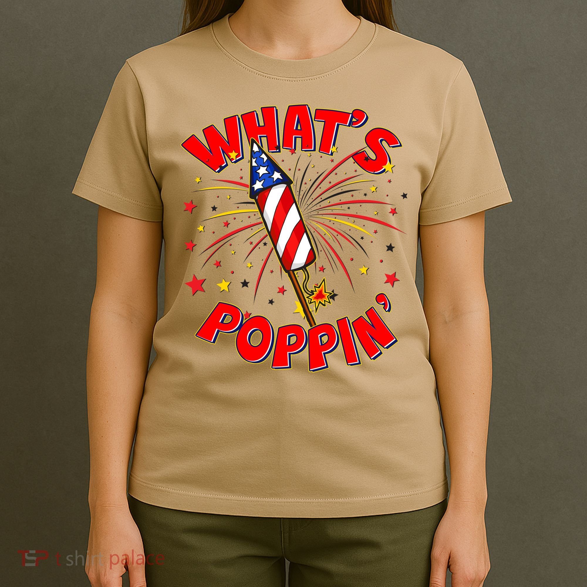 Funny 4th Of July What's Poppin Fireworks Rocket T-Shirt