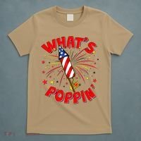 Funny 4th Of July What's Poppin Fireworks Rocket T-Shirt thumb 5