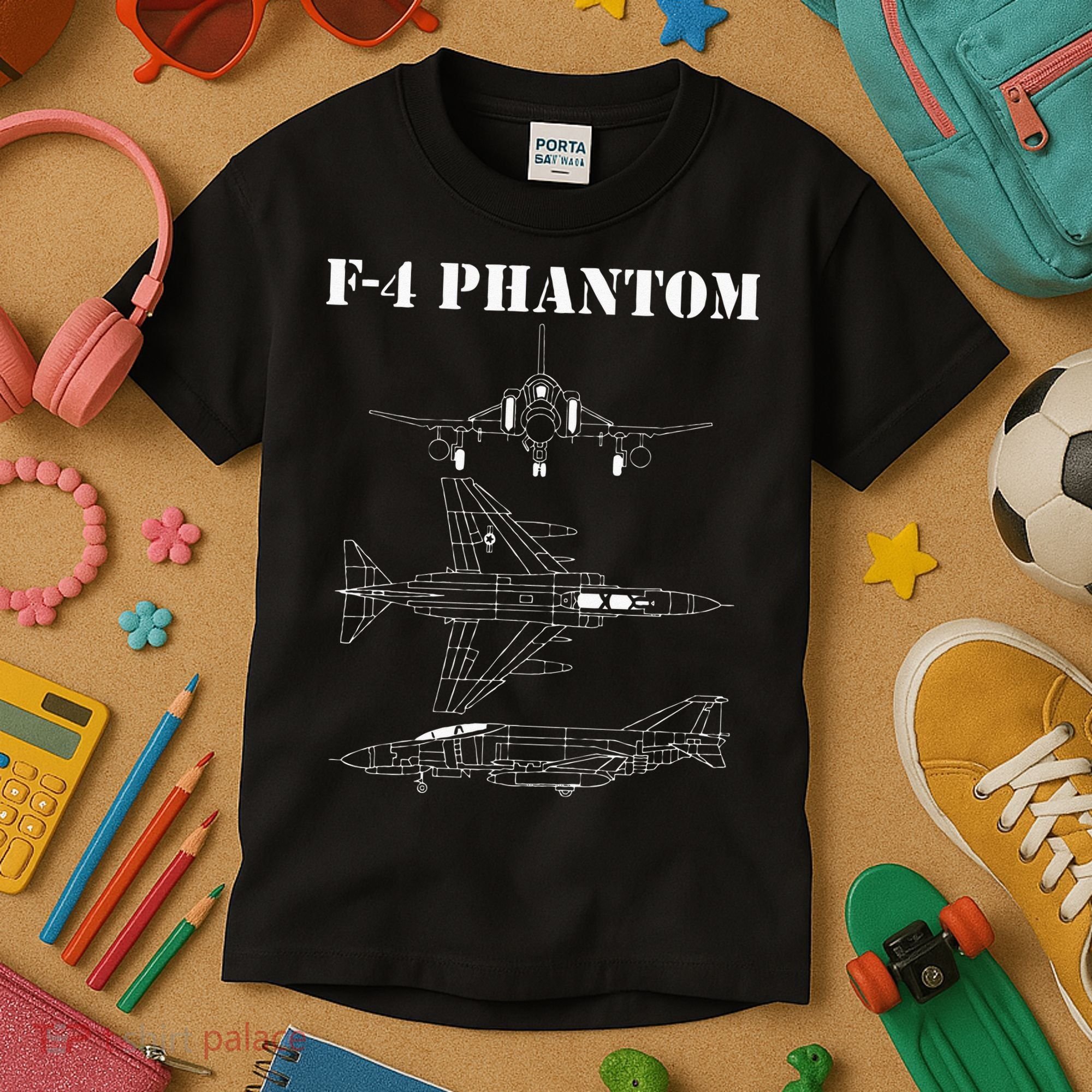 F 4 Phantom Fighter Jet Airplane Pilot Military Aircraft F4 Kids T-Shirt