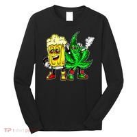 Funny 420 Pot Leaf Marijuana Bong Beer Drunk Weed Cannabis Long Sleeve Shirt thumb 0
