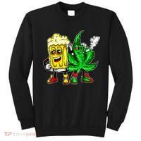 Funny 420 Pot Leaf Marijuana Bong Beer Drunk Weed Cannabis Sweatshirt thumb 0