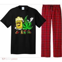 Funny 420 Pot Leaf Marijuana Bong Beer Drunk Weed Cannabis Pajama Set thumb 0