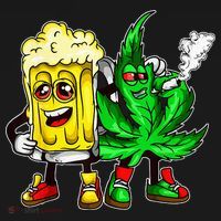 Funny 420 Pot Leaf Marijuana Bong Beer Drunk Weed Cannabis Women's Hoodie thumb 2