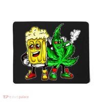 Funny 420 Pot Leaf Marijuana Bong Beer Drunk Weed Cannabis Mousepad thumb 0