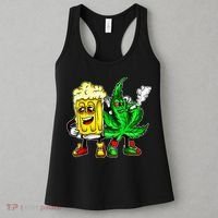 Funny 420 Pot Leaf Marijuana Bong Beer Drunk Weed Cannabis Women's Tank Top thumb 3