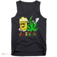 Funny 420 Pot Leaf Marijuana Bong Beer Drunk Weed Cannabis Tank Top thumb 0