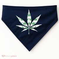 Funny 420 Stoner THC Marijuana Cannabis Weed Pot Leaf Smoker USA-Made Doggie Bandana thumb 0