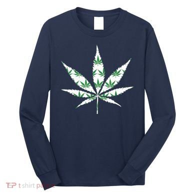 Funny 420 Stoner THC Marijuana Cannabis Weed Pot Leaf Smoker Long Sleeve Shirt