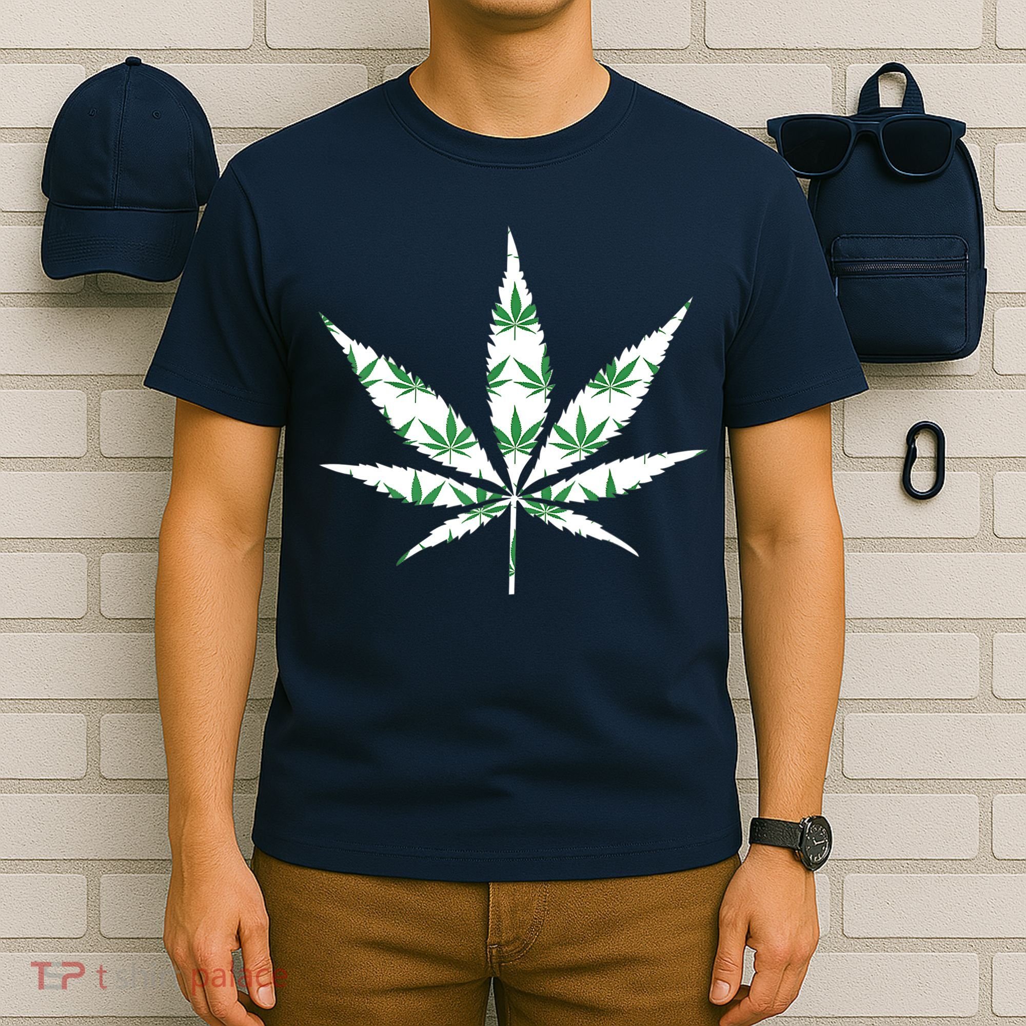 Funny 420 Stoner THC Marijuana Cannabis Weed Pot Leaf Smoker T-Shirt