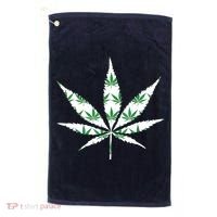Funny 420 Stoner THC Marijuana Cannabis Weed Pot Leaf Smoker Golf Towel thumb 0