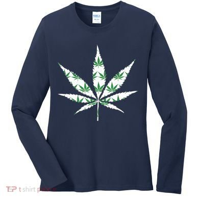 Funny 420 Stoner THC Marijuana Cannabis Weed Pot Leaf Smoker Women's Long Sleeve Shirt