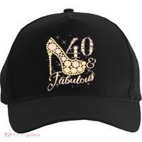 Fabulous & 40 Sparkly Heel 40th Birthday Five-Panel Snapback Cap thumb 0