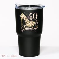 Fabulous & 40 Sparkly Heel 40th Birthday Tumbler thumb 0