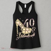 Fabulous & 40 Sparkly Heel 40th Birthday Women's Tank Top thumb 3