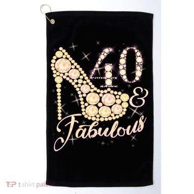 Fabulous & 40 Sparkly Heel 40th Birthday Golf Towel