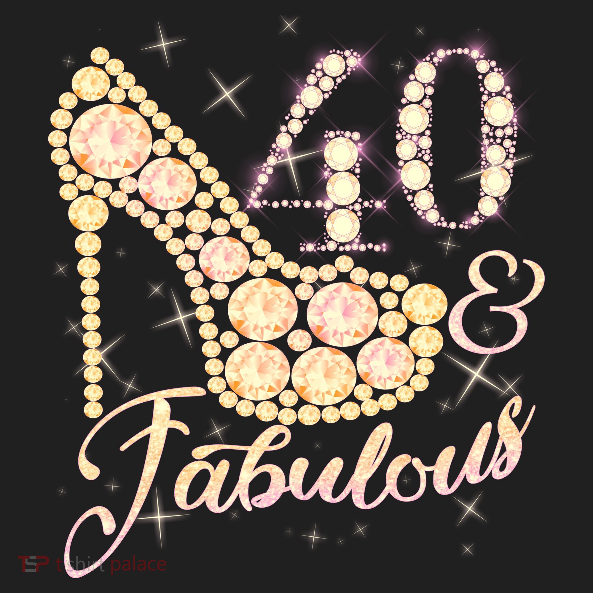 Fabulous & 40 Sparkly Heel 40th Birthday Golf Towel
