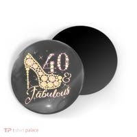 Fabulous & 40 Sparkly Heel 40th Birthday Magnet thumb 0