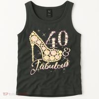 Fabulous & 40 Sparkly Heel 40th Birthday Tank Top thumb 2