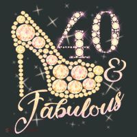 Fabulous & 40 Sparkly Heel 40th Birthday Women's Long Sleeve Shirt thumb 2