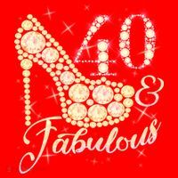 Fabulous & 40 Sparkly Heel 40th Birthday Santa Hat thumb 1