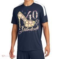 Fabulous & 40 Sparkly Heel 40th Birthday Sport-Tek Competitor United Soccer Jersey thumb 0