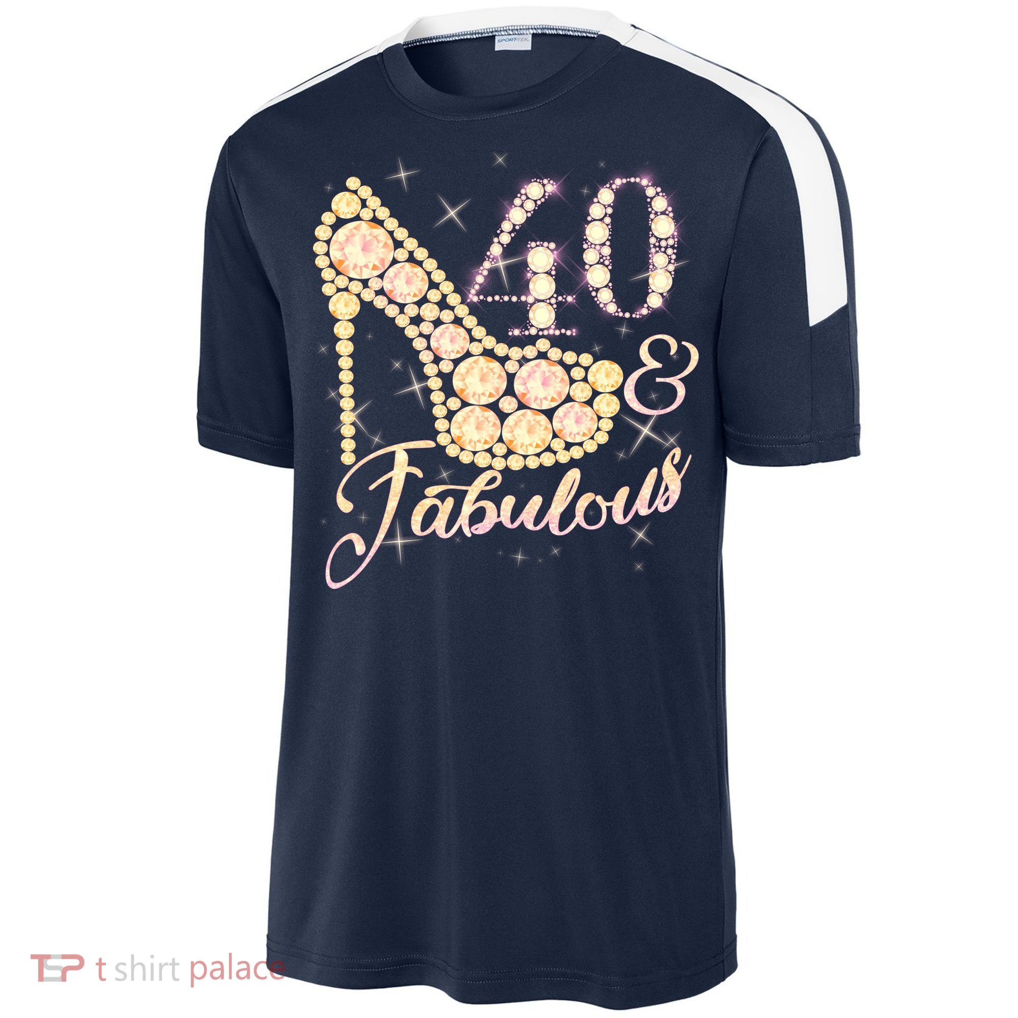 Fabulous & 40 Sparkly Heel 40th Birthday Sport-Tek Competitor United Soccer Jersey