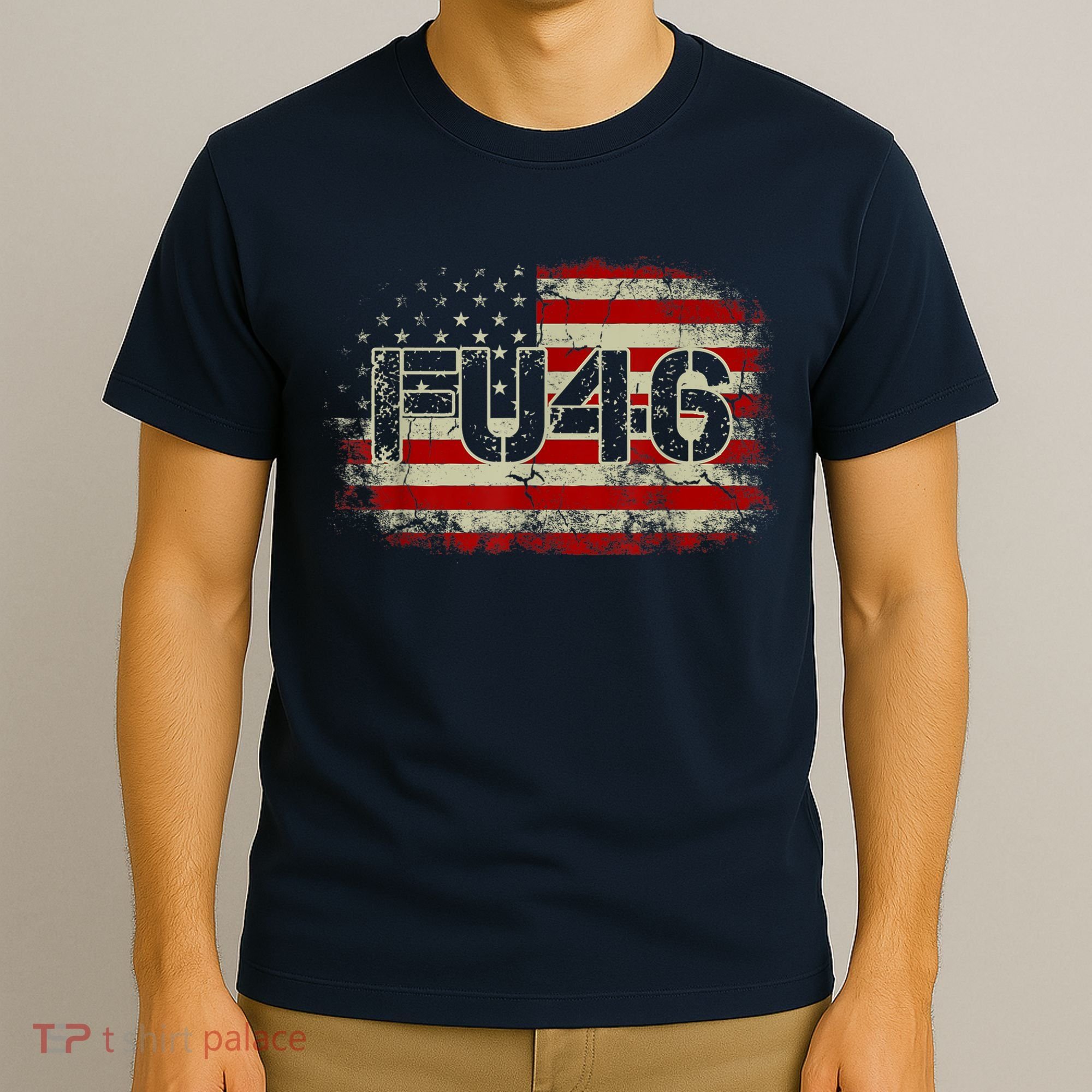 FU 46 Vintage Old American Flag Funny Biden Patriots FU46 T-Shirt
