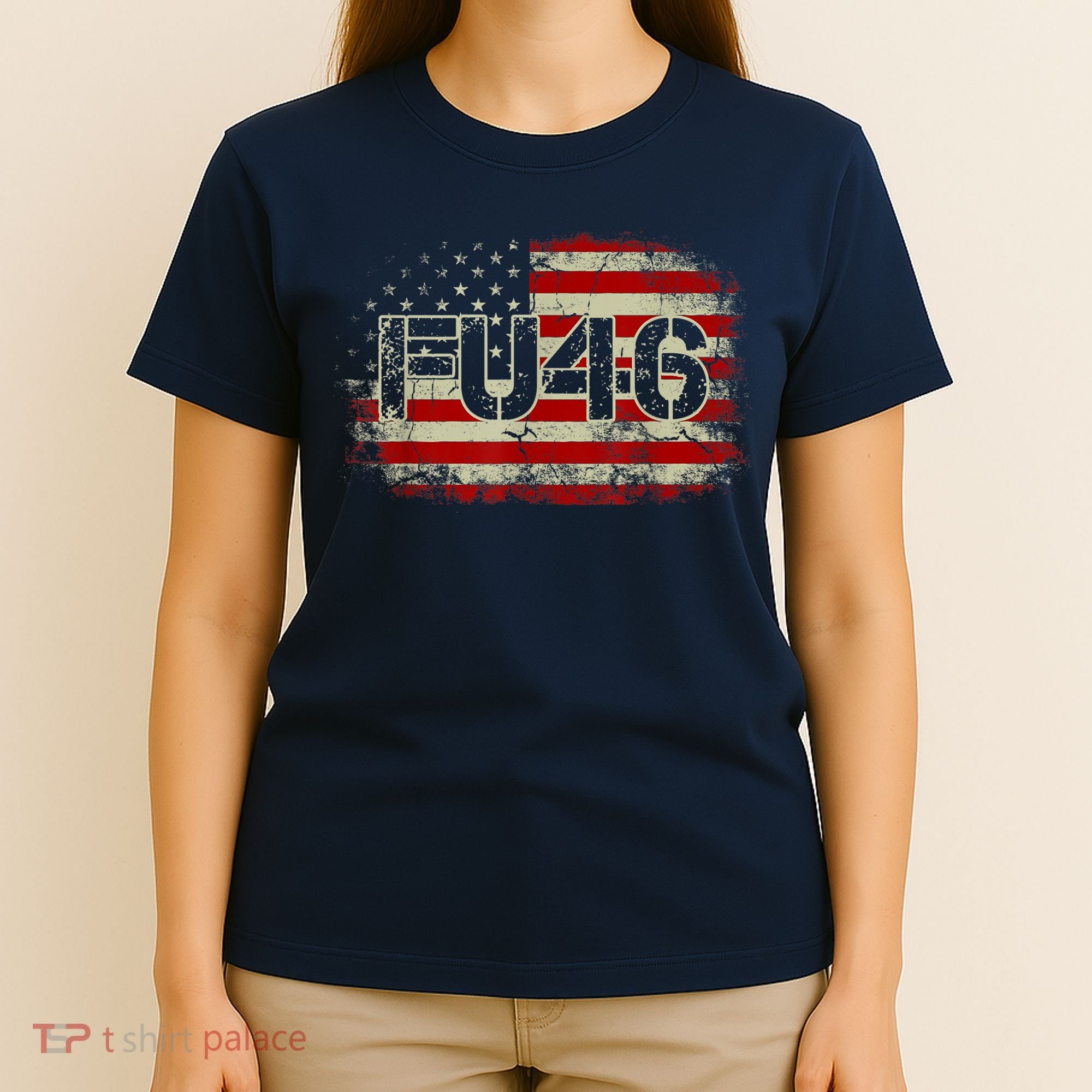 FU 46 Vintage Old American Flag Funny Biden Patriots FU46 T-Shirt