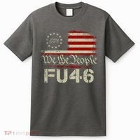 FU 46 Vintage 1776 American Flag Funny Biden Patriots FU46 T-Shirt thumb 0
