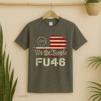 FU 46 Vintage 1776 American Flag Funny Biden Patriots FU46 T-Shirt thumb 2