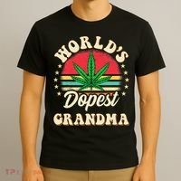 Funny 420 Weed Pot Vintage Matching Worlds Dopest Grandma T-Shirt thumb 3