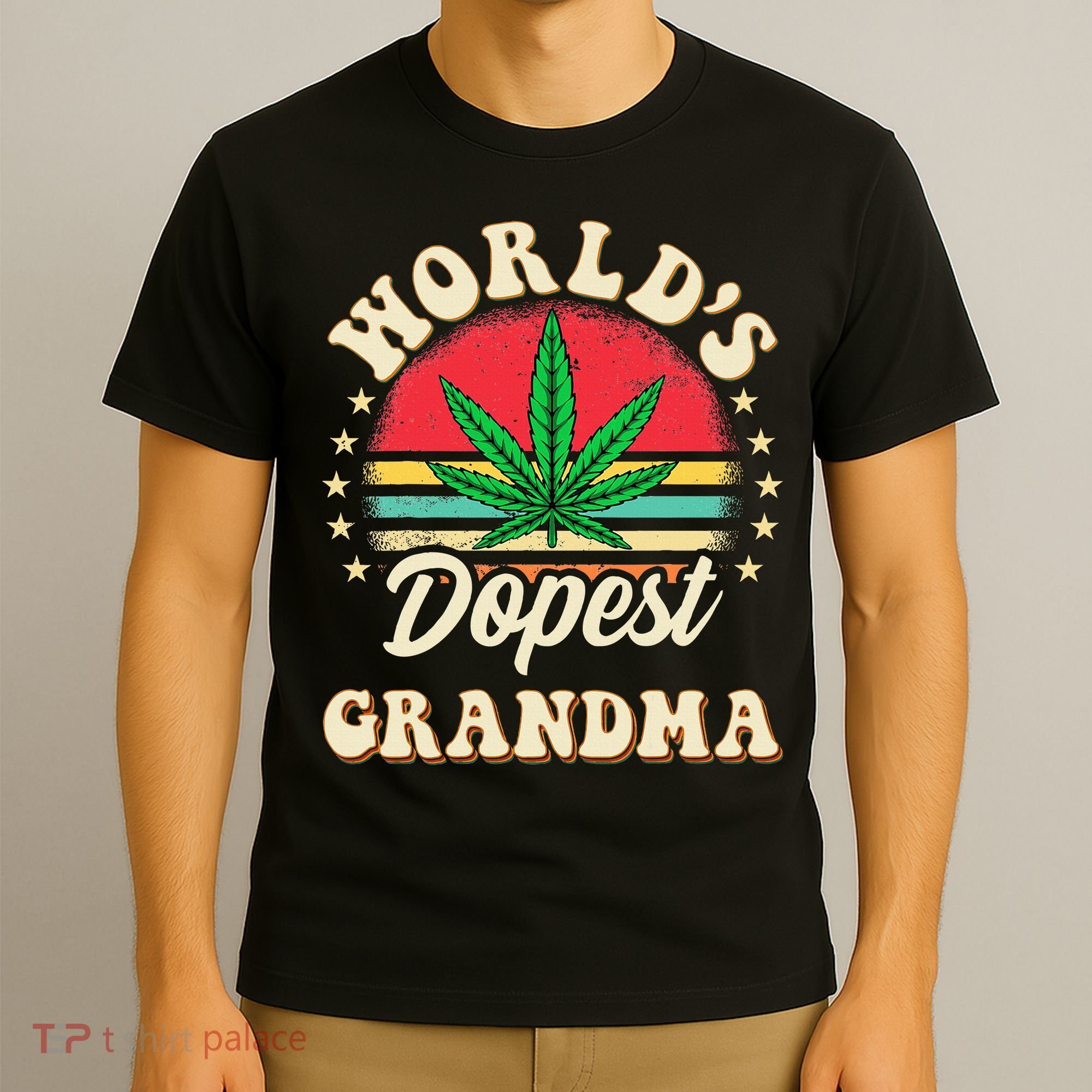 Funny 420 Weed Pot Vintage Matching Worlds Dopest Grandma T-Shirt