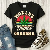 Funny 420 Weed Pot Vintage Matching Worlds Dopest Grandma Women's T-Shirt thumb 3